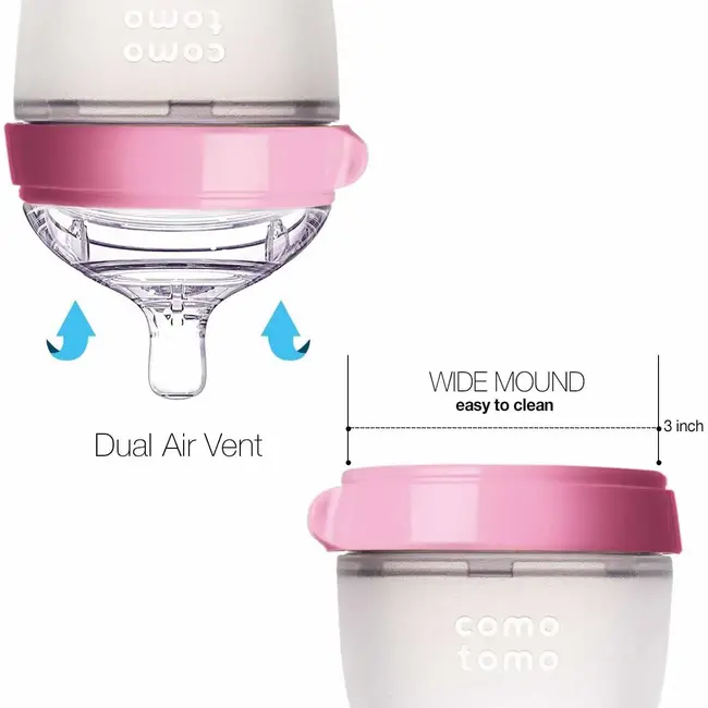 Como Tomo Pink Como Tomo Silicone Baby Bottle 5oz, 2 pack