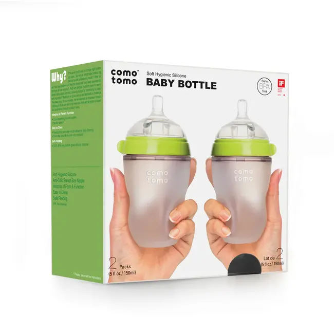 Como Tomo Green Como Tomo Silicone Baby Bottle 8oz, 2 pack