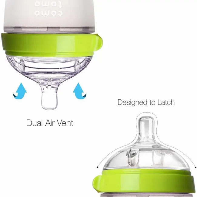 Como Tomo Green Como Tomo Silicone Baby Bottle 8oz, 2 pack