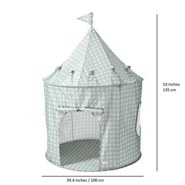 3 Sprouts Blue Gingham Recycled Fabric Play Tent Castle