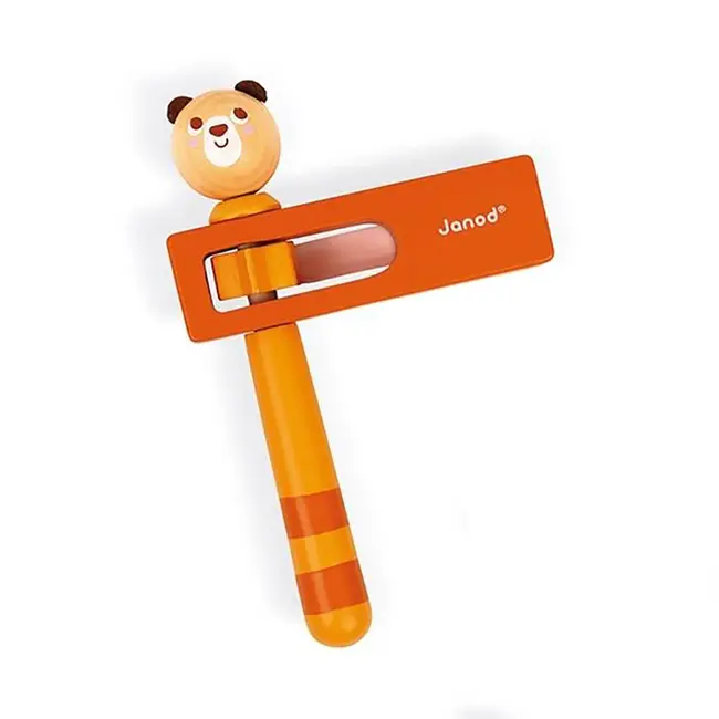 Janod Wooden Bear Pocket Noisemaker Toy