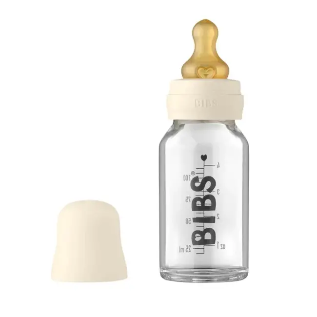 BIBS Ivory Bibs 110ml Glass Baby Bottle, Complete Set