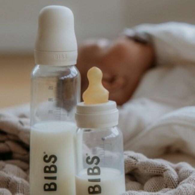 BIBS Ivory Bibs 110ml Glass Baby Bottle, Complete Set