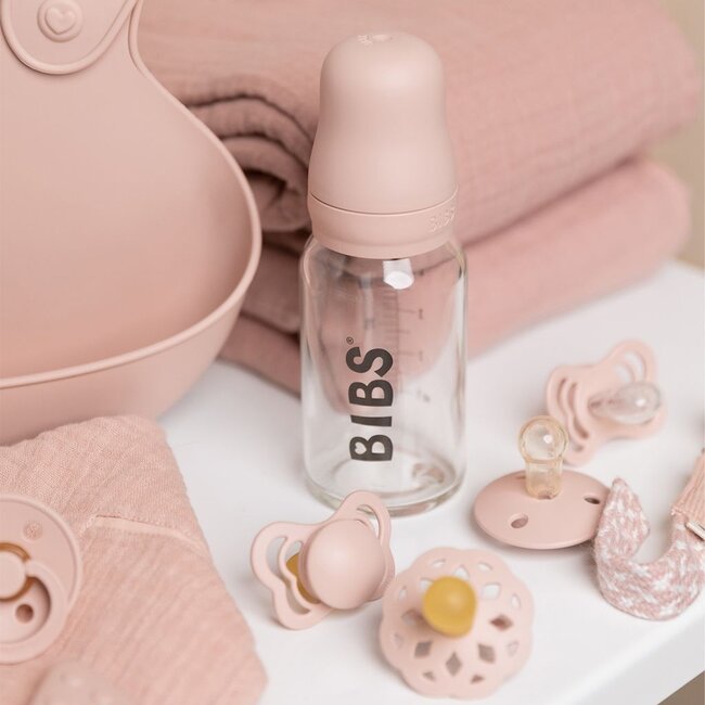BIBS Blush Bibs 110ml Glass Baby Bottle, Complete Set