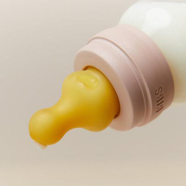 BIBS Blush Bibs 225ml Glass Baby Bottle, Complete Set