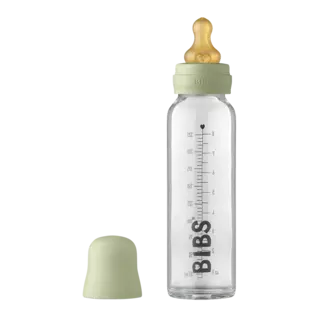 BIBS Sage Bibs 225ml Glass Baby Bottle, Complete Set