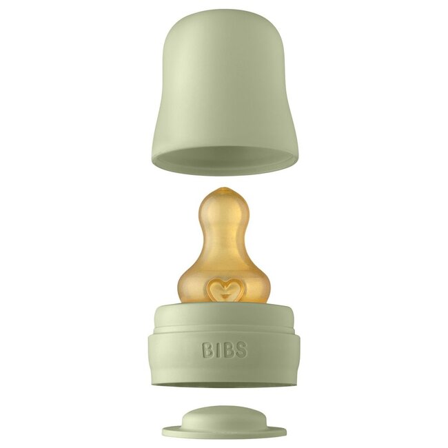 BIBS Sage Bibs 225ml Glass Baby Bottle, Complete Set