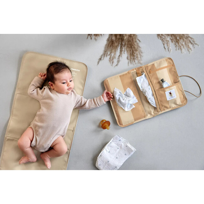 Lassig Beige & Camel Stripe Changing Pouch