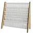 3 Sprouts Beige Gingham Recycled Fabric Kids Book Rack