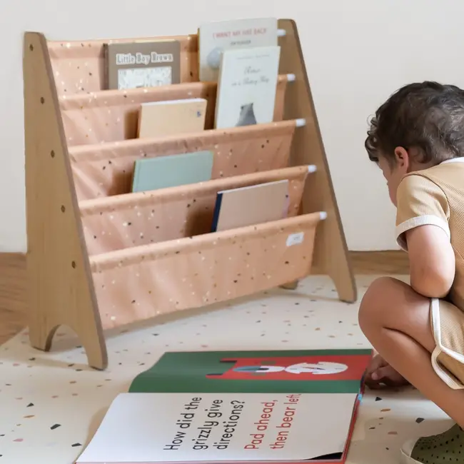 3 Sprouts Terrazzo/Clay Recycled Fabric Kids Book Rack