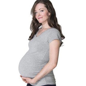 Essential Maternity T, Light Heather Grey