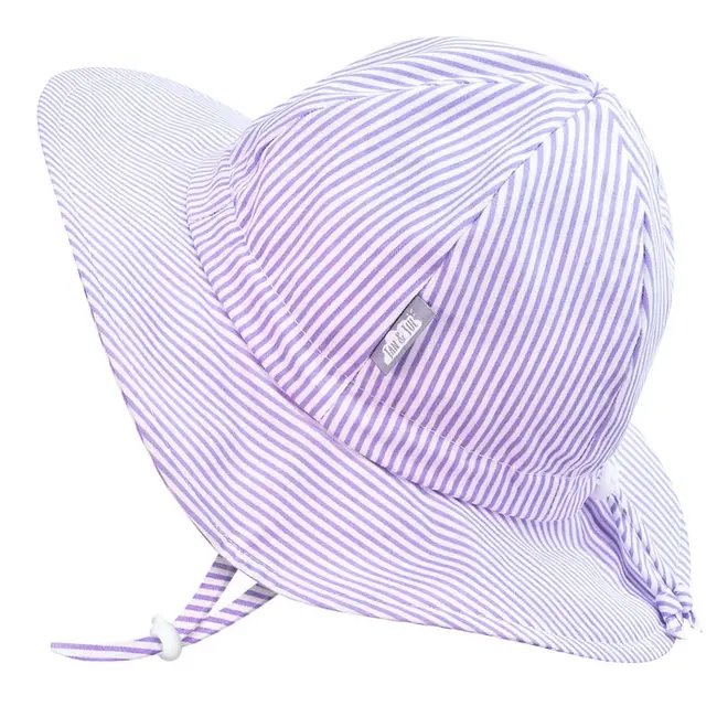 Jan and Jul Purple Stripes Cotton Floppy Sun Hat