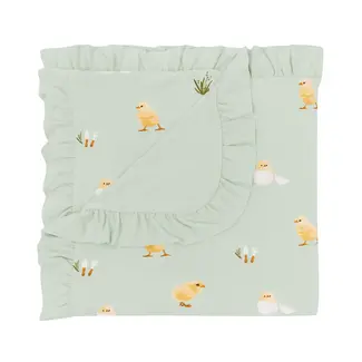 Kyte Baby Ruffle Baby Blanket in Aloe Chick 0.5