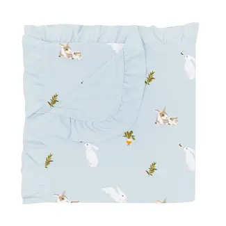 Kyte Baby Ruffle Baby Blanket in Ice Rabbit 0.5