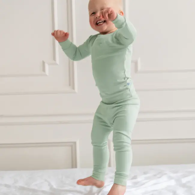 Dreamland Baby Sage Green Bamboo Toddler Pajamas