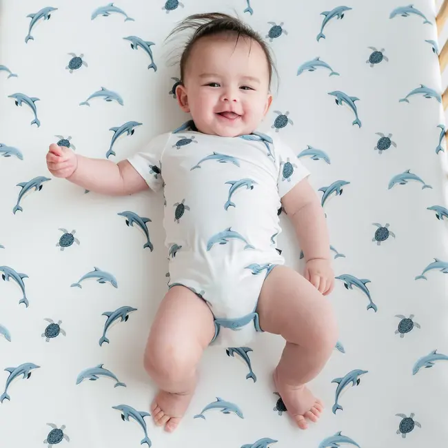 Kyte Baby Dolphin Bamboo Crib Sheet