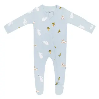 Kyte Baby Ice Rabbit Bamboo Zippered Footie