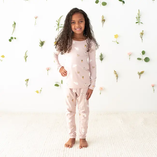 Kyte Baby Blush Rabbit Bamboo Pajama Set