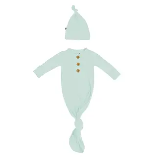 Kyte Baby Sage Knotted Gown & Cap Set