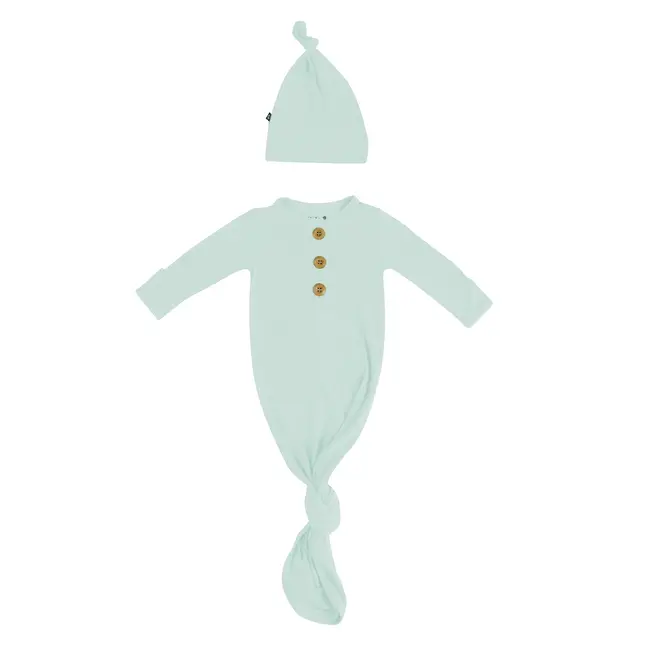 Kyte Baby Sage Knotted Gown & Cap Set