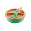 Green Bamboo Suction Plate & Spoon Set
