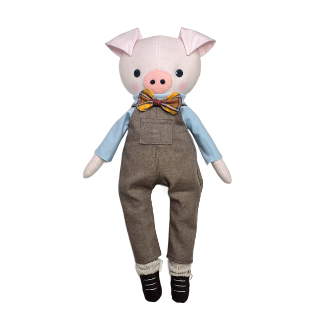 Pink Gaut Pig Boy Handmade Doll