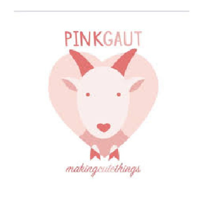 Pink Gaut Apple Picking Pig Girl Handmade Doll