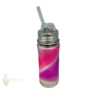 Pura Kiki Pink Swirl Pura 325ml Straw Bottle