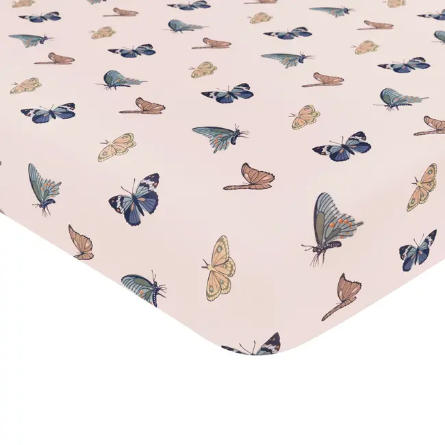 Kyte Baby Blush Butterfly Bamboo Crib Sheet