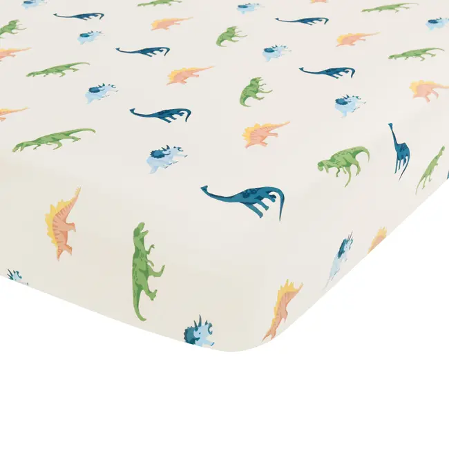 Kyte Baby Ecru Roar Bamboo Crib Sheet