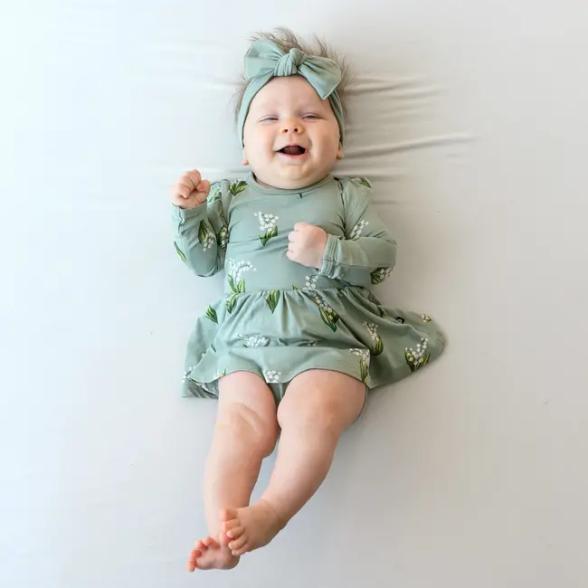 Kyte Baby Thyme Lily Long Sleeve Twirl Bodysuit Dress