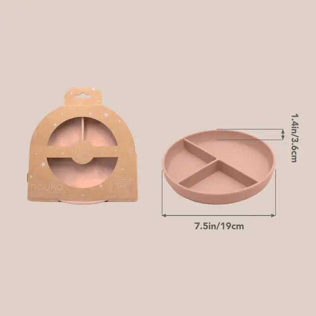 Nouka Soft Blush Divided Suction Plate