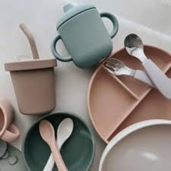 Nouka Lily Blue/Deep Ocean Feeding Spoon Set