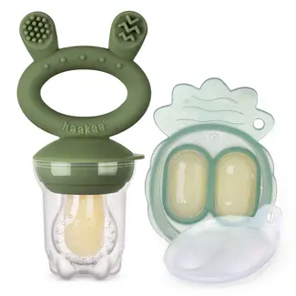 Haakaa Olive Green  Freeze-N-Feed Mini Combo Teether