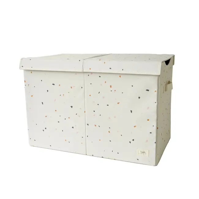 3 Sprouts Recycled Fabric Folding Chest - Prints | Cream Terrazzo