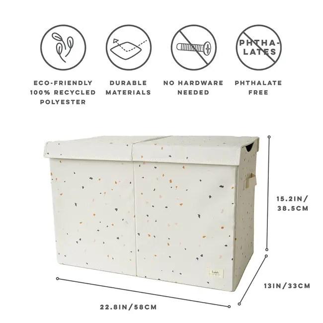 3 Sprouts Recycled Fabric Folding Chest - Prints | Cream Terrazzo