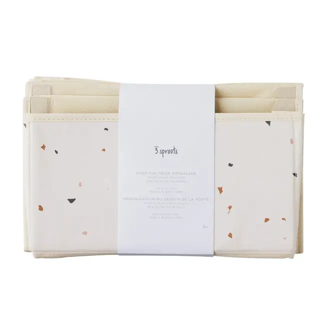 3 Sprouts Recycled Fabric Over the Door Organizer | Terrazzo Cream