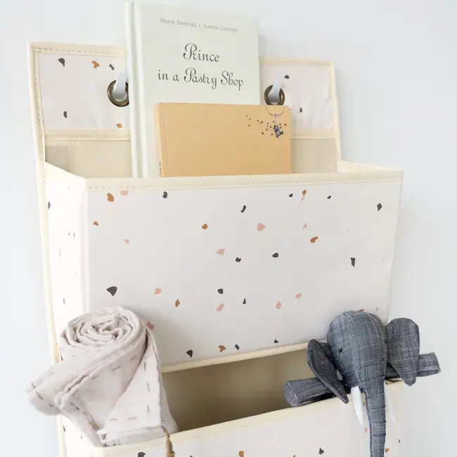 3 Sprouts Recycled Fabric Over the Door Organizer | Terrazzo Cream