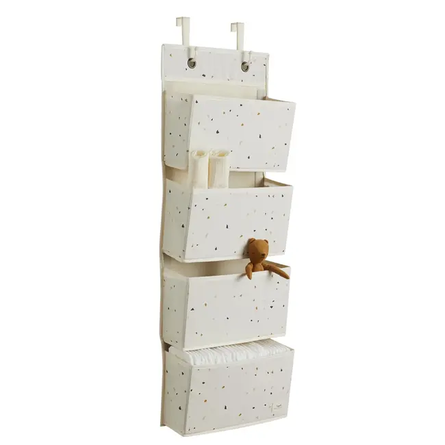 3 Sprouts Recycled Fabric Over the Door Organizer | Terrazzo Cream