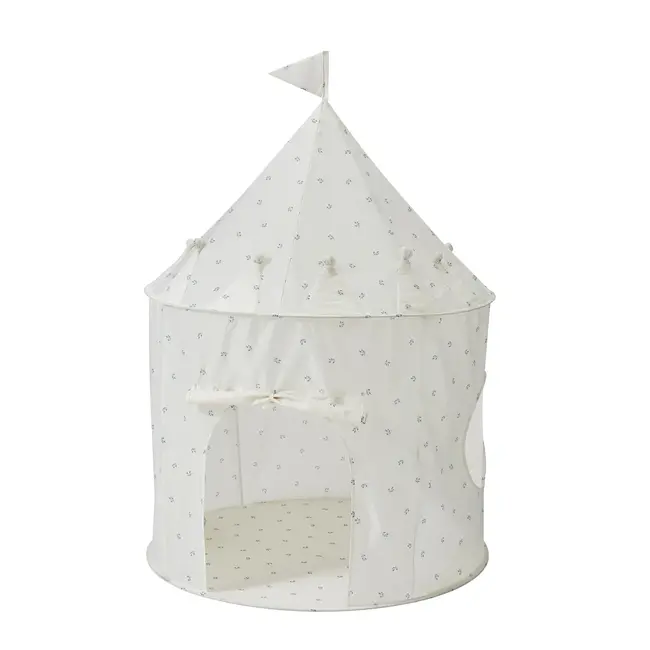 3 Sprouts Recycled Fabric Play Tent Castle - Prints | Blueberry Ivory