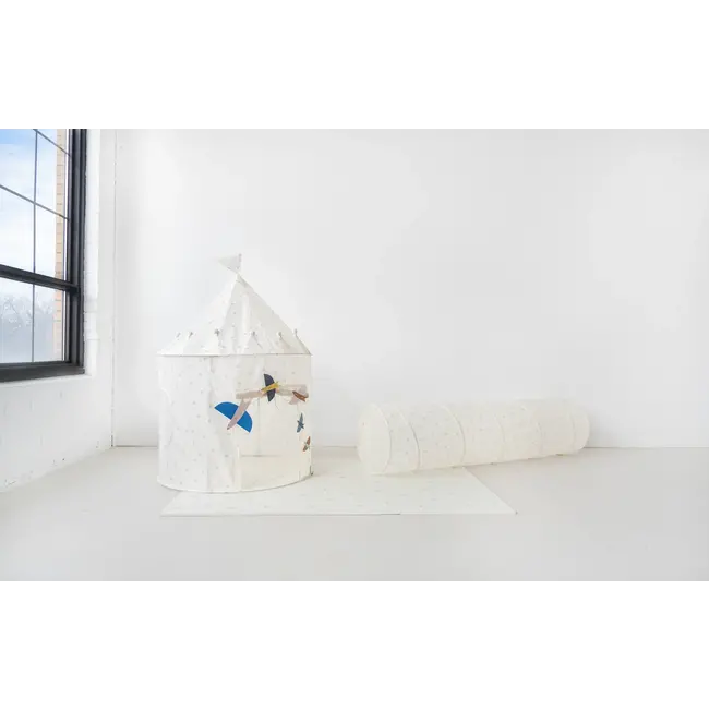 3 Sprouts Recycled Fabric Play Tent Castle - Prints | Blueberry Ivory