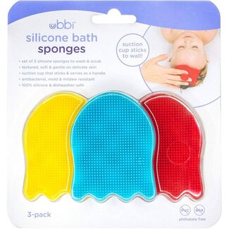 Ubbi Ubbi Silicone Bath Sponges, Set of 3