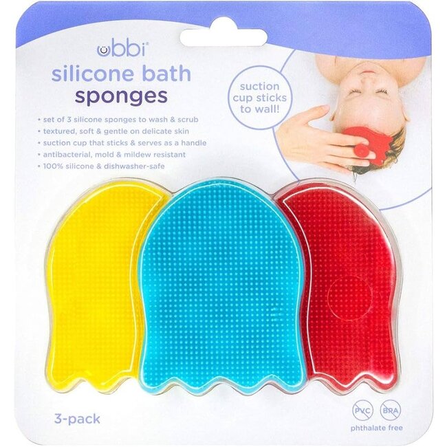 Ubbi Ubbi Silicone Bath Sponges, Set of 3