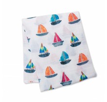 Watercolour Sailboat Cotton Muslin Swaddle