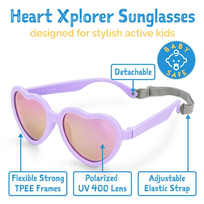 Jan and Jul Lavender | Heart Sunglasses