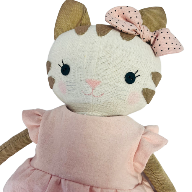 Pink Gaut Pretty in Pink Kitty Handmade Doll