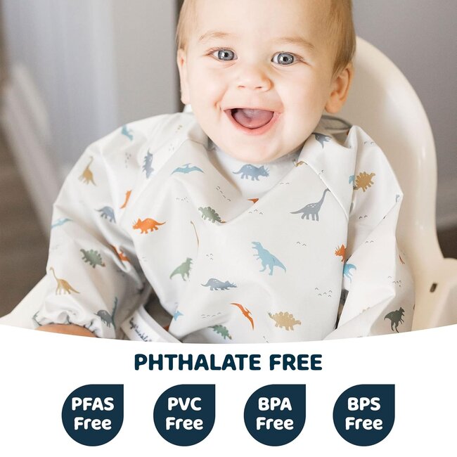 Dinosaur Mess-Proof Full Sleeve Bib