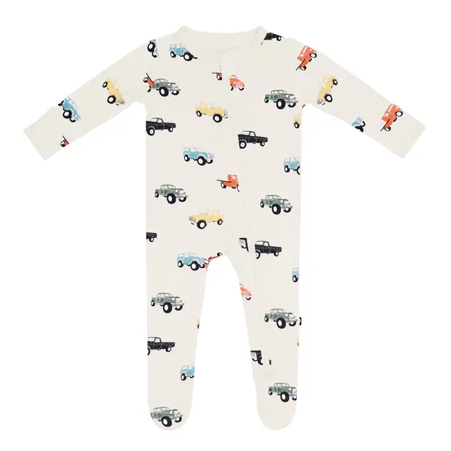 Kyte Baby Vintage Truck Bamboo Zippered Footie
