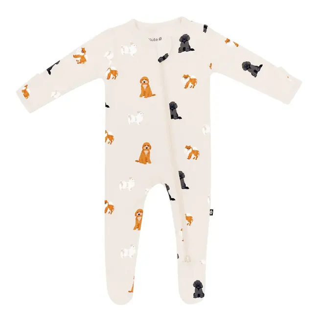 Kyte Baby Fluffy Dog Bamboo Zippered Footie