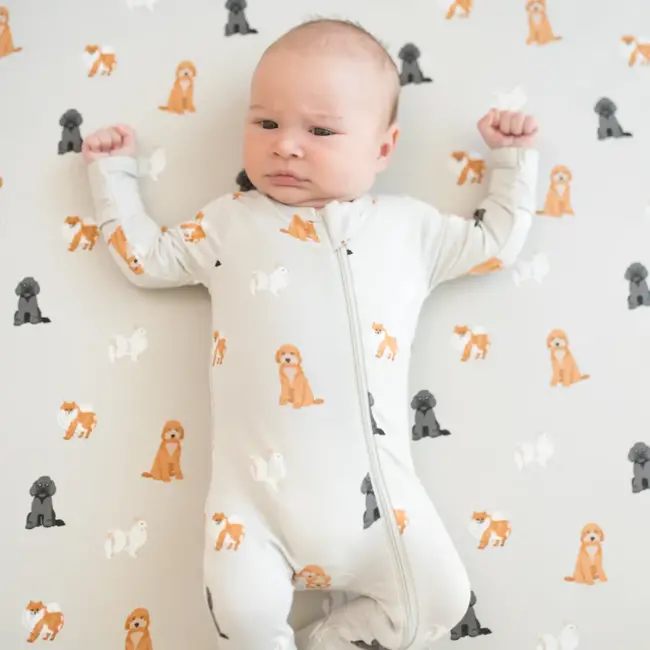 Kyte Baby Fluffy Dog Bamboo Zippered Footie